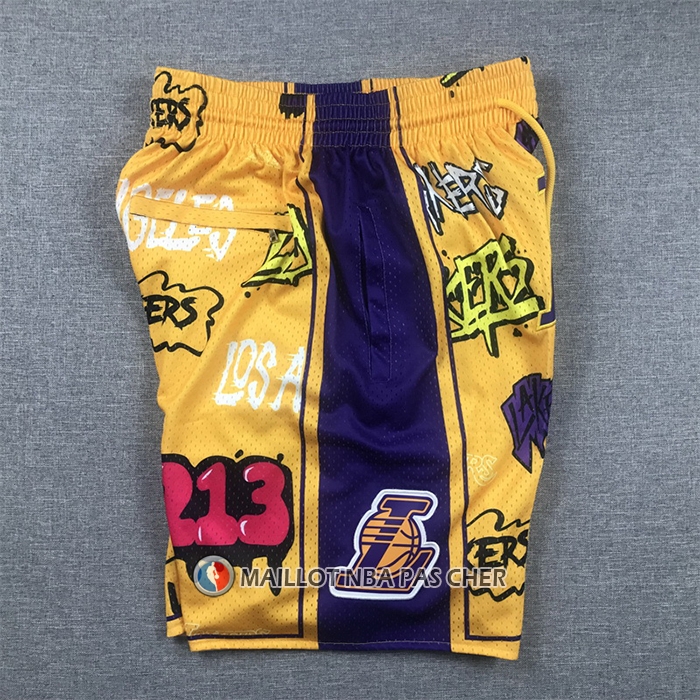 Short Los Angeles Lakers Slap Sticker Just Don Jaune